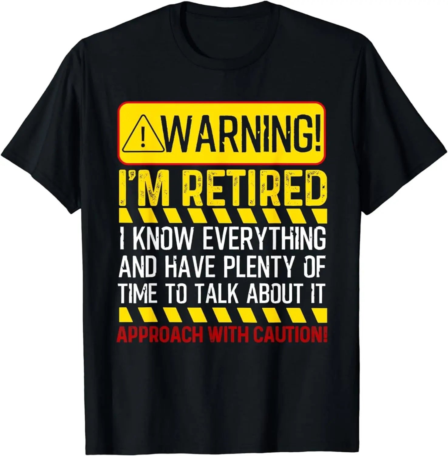 

Warning I'm Retired Funny Retirement Women's Crew Neck Casual Short Sleeve Vintage Summer Graphic T-Shirt