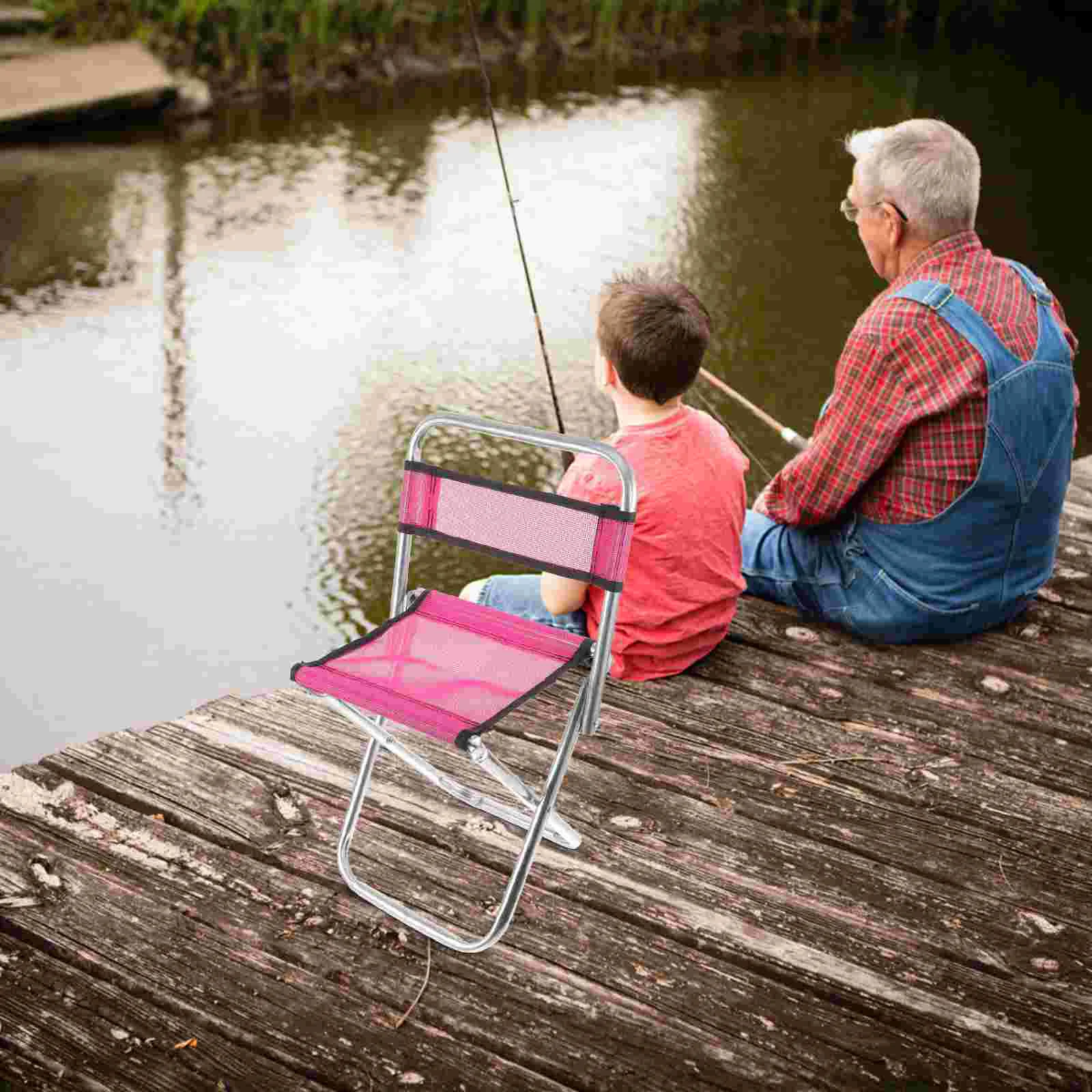 Portable Lightweight Metal Bracket Mesh Cloth Folding Chair Fishing Stool Compact Camping Chairs Outdoor Seat Retractable Stools