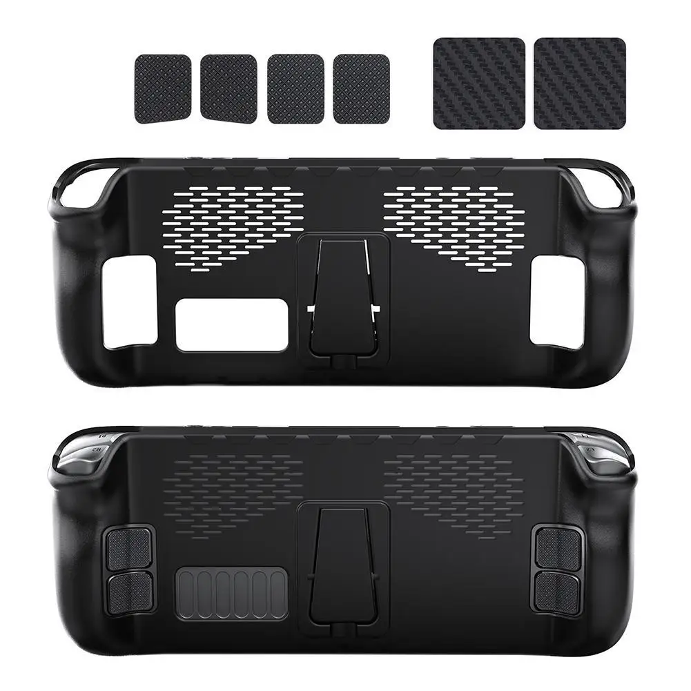 7pcs Stickers Case Set  for Steam Deck Tpu Cover with Stand Touchpad Button Stickers Game Accessories
