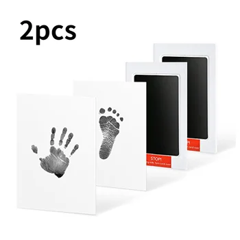 2 Packs Baby Care Non-Toxic Baby Handprint Imprint Kit Baby Souvenirs Casting Newborn Footprint Ink Pad Infant Clay Toy Gifts 1