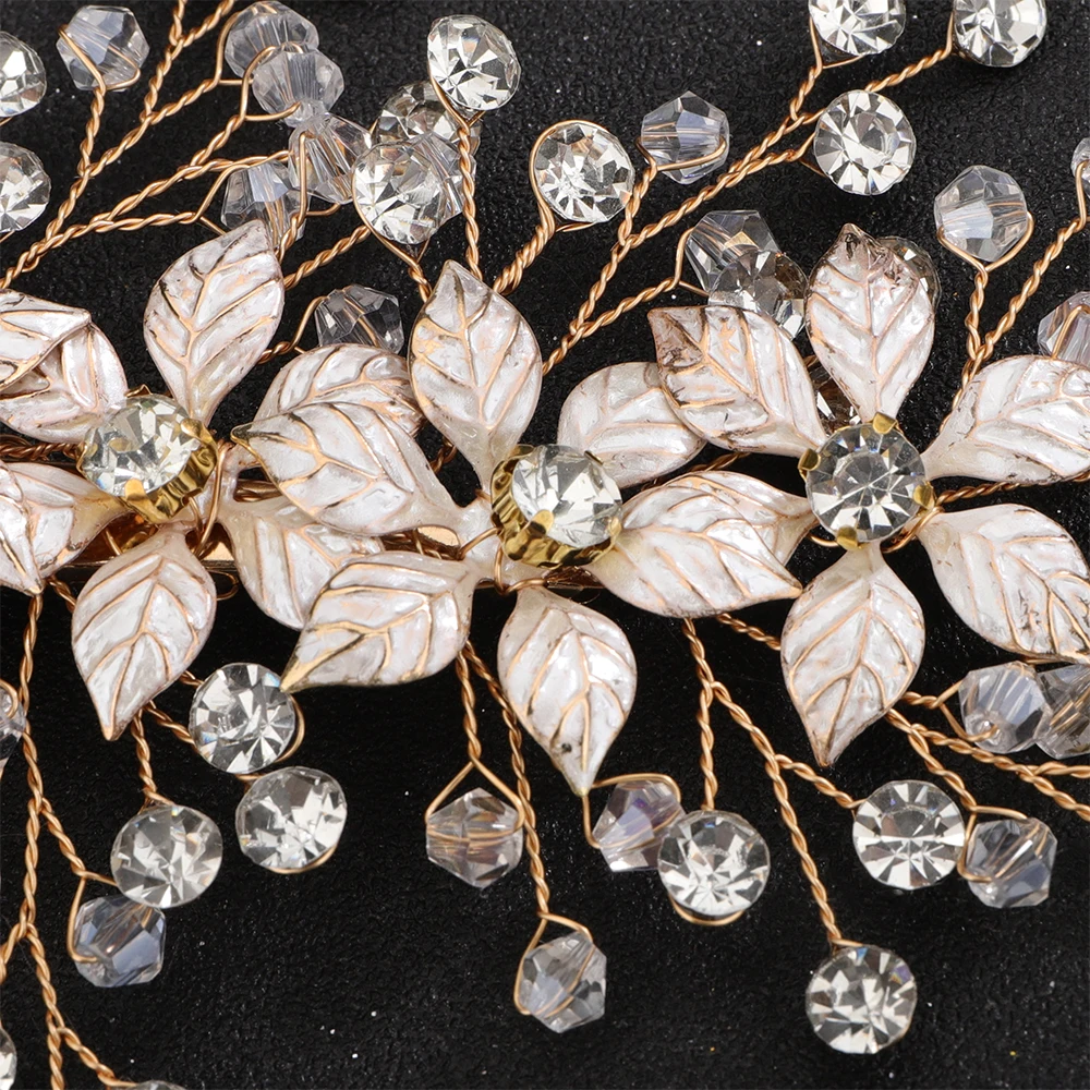 Silver Color Flower Bridal Hair Clips Handmade Party Wedding Head Jewelry Accessories Trendy Bride Headpiece for Women Tiaras
