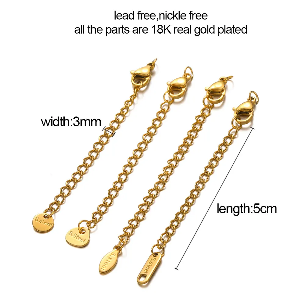 10pcs Stainless Steel Extension Chains with Lobster Clasps – DIY Necklace & Bracelet Accessories 2