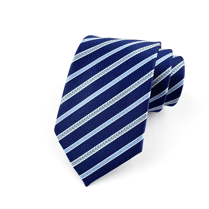 

Novelty 8cm Width Men Necktie 100% Silk Ties For Man Blues Striped Jacquard For Wedding Party Ascot Gravatas Para Homens YUV16