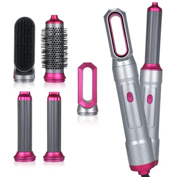 Pettine ad aria calda 5 in 1 per uso domestico Capelli lisci Capelli ricci Asciugacapelli Pettine Strumento multifunzione per lo styling dei capelli 1
