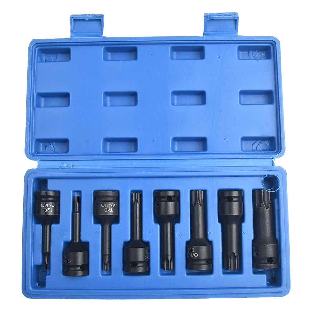 1/2 Torx Bit Socket Air Impact Wrench Adapter Bits T20 T30 T40 T45 T50 T55 T60 T70 T80 Home Screw Driver Tools