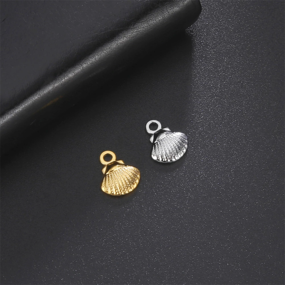 5 teile/los Gold Farbe Edelstahl Kleine Shell Anhänger Charms Für Diy Halskette Armband Schmuck Machen Zubehör Großhandel – Detail 5