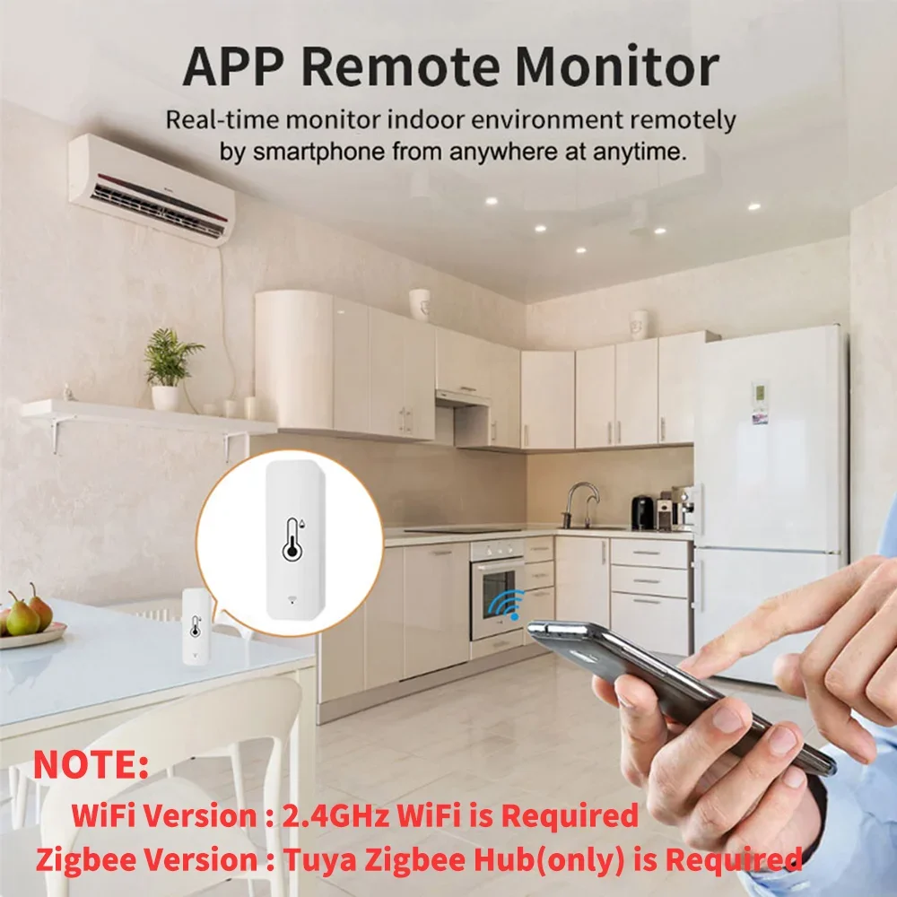 Tuya Smart Temperature And Humidity Sensor APP Remote Monitor For Smart Home SmartLife Work With Alexa WiFi Zigbee 3.0 temperature humidity sensor temperature humidity meter
