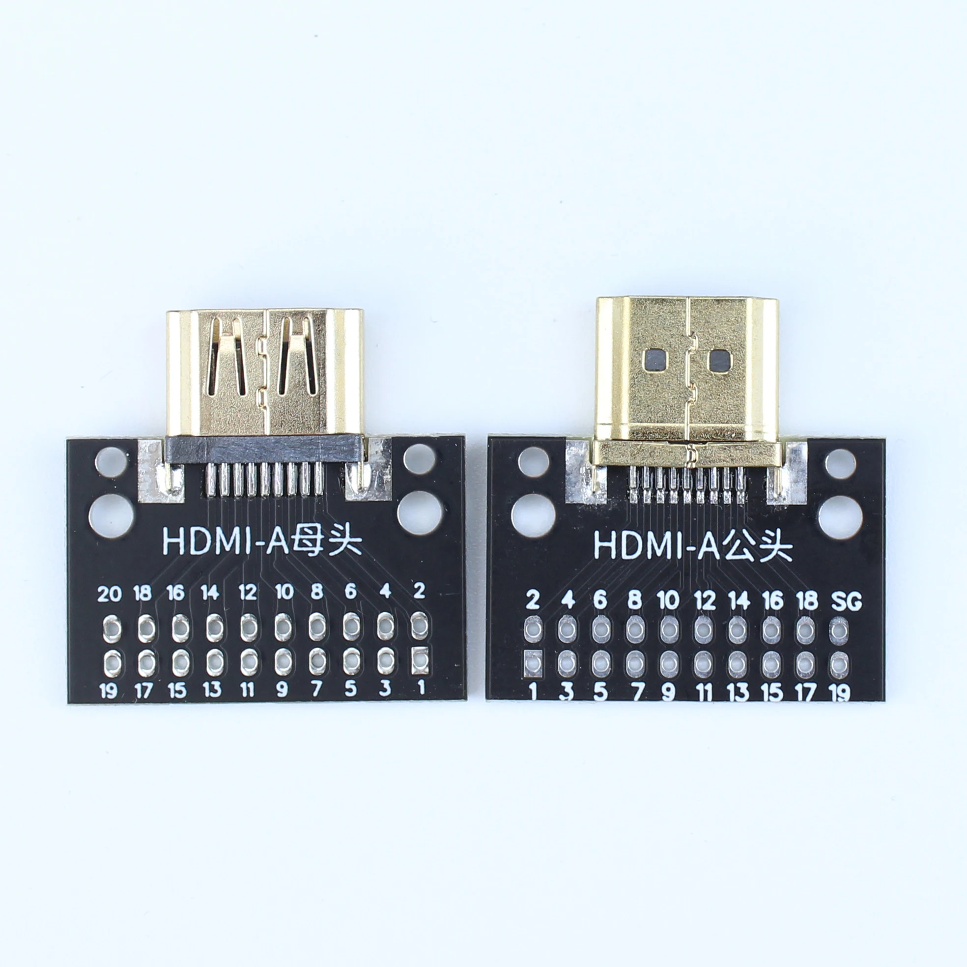 HDMI Male to Female Mini Connector Adapter Board with 2.54mm Pitch PCB