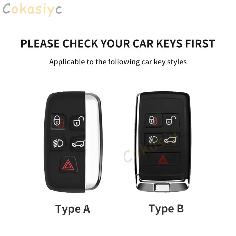 For Jaguar XE XF XK XKR XFL F-TYPE F-PACE T-PACE Car Key Case Shell For Land Rover Range Rover Sport Leather Car Key Case Cover 2
