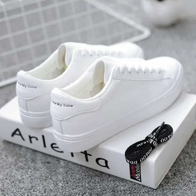 Fashion Women's Vulcanize Shoes Casual Classic Solid Color PU Leather Shoes Woman Casual White Sneakers casual sneakers