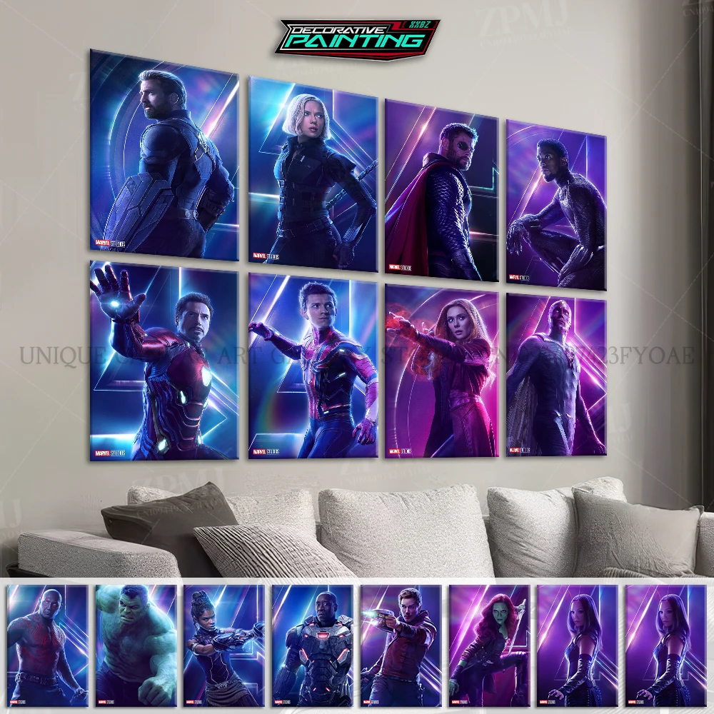 Einfache Film Wand Kunst HD Gedruckt Bild Marvel The Avengers Leinwand Wohnkultur Malerei Rahmenlose Wandbild Für Wohnzimmer Poster