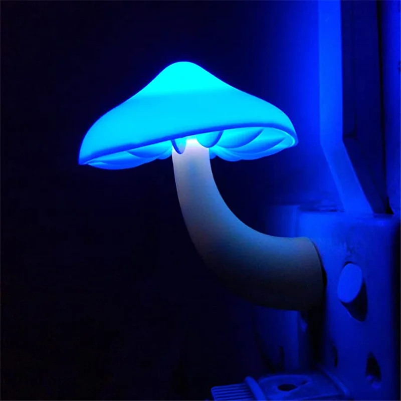 LED Night Lights Mushroom Shape Automatic Sensor Toilet Bedroom Decor Wall Lamps Light-control Sensor Bedroom Light dinosaur lamp