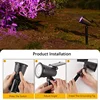 Outdoor Solar Spotlight 9LEDs Brightness Adjustable Spot Lights IP65 Waterproof Solar Spotlight for Garden Patios Porches 2