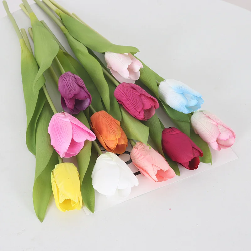 20 Stück Simulierte Tulpenzweige Realistische Kunstblumen Auditorium-Dekoration Eisblaue Tulpen Künstliche Blumen Café-Dekoration