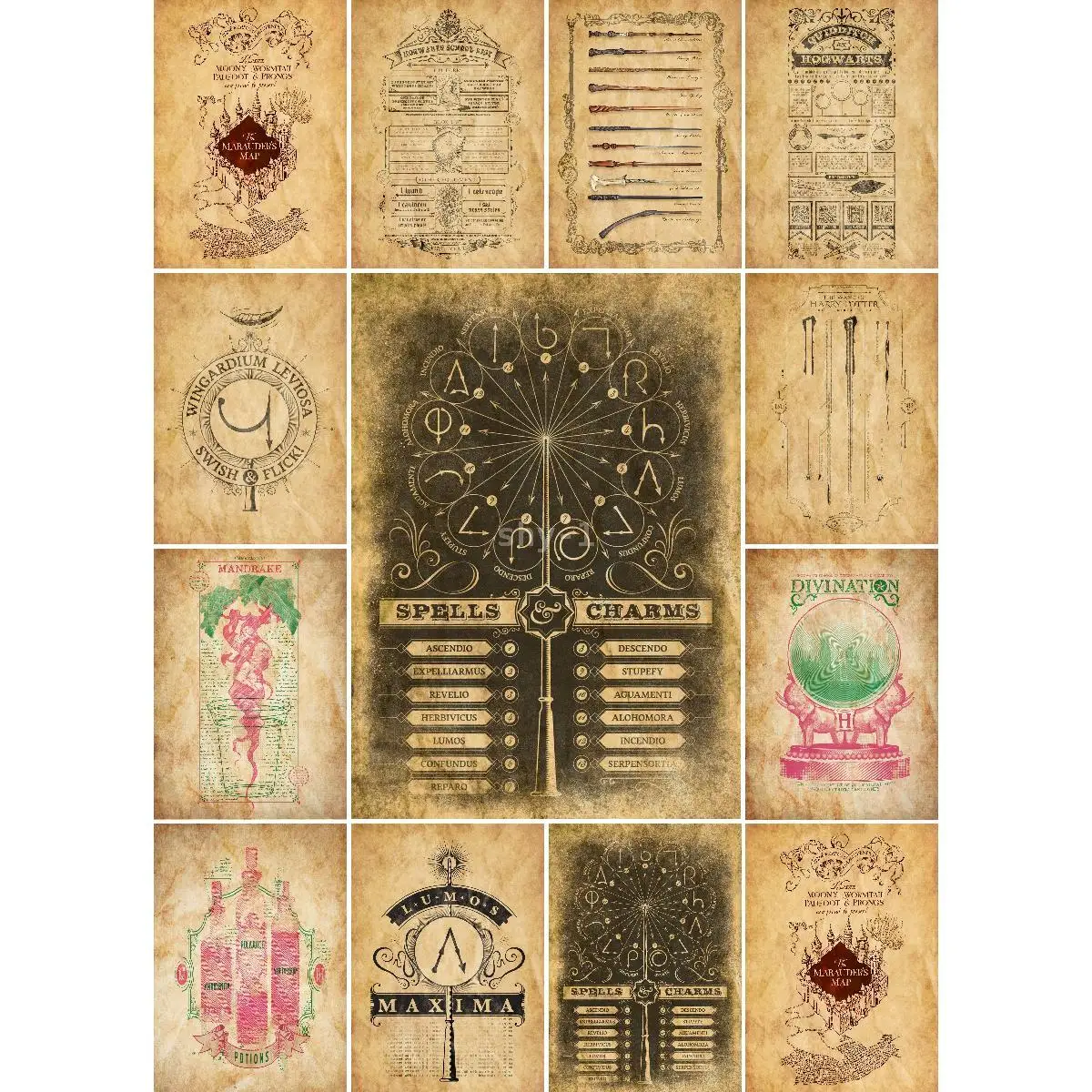 Marauders Map Cover Poster Collezione Di Film Vintage Wall Art Print Per Appassionati Di Cultura E Decorazioni Aficionados