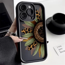 Sunflower Pattern Silicone Phone Case - Cute Floral Design Cover - A53 5G (1)