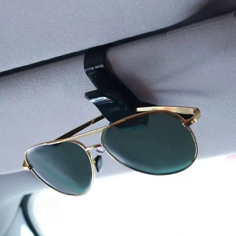 Car Auto Sun Visor Glasses Box 2PCS Sunglasses Clip Card Ticket Holder Fastener Pen Case Eyeglasses Clips