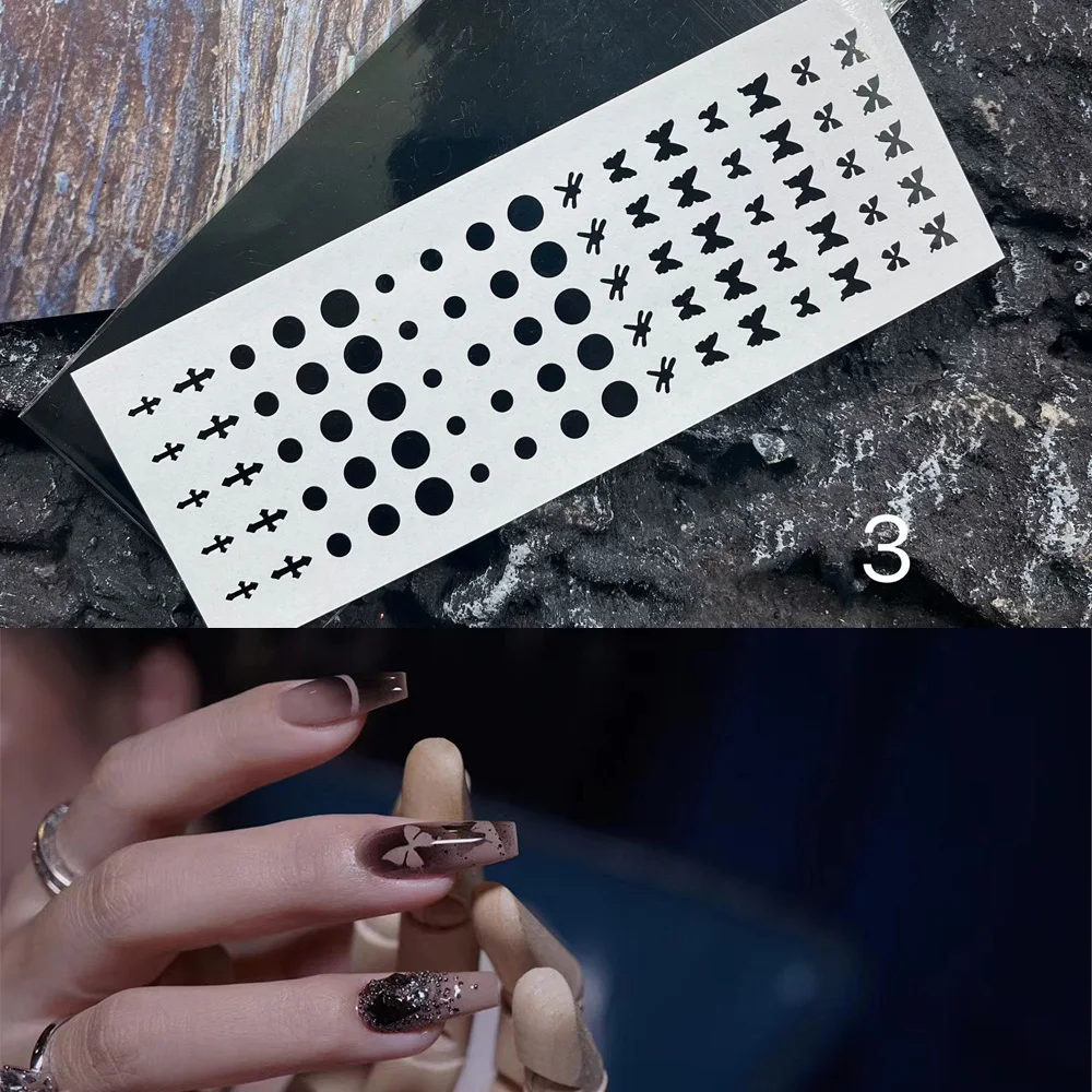 2pcs/set Nail Art Airbrush Stencils Sticker Salon Manicure Tools Flower