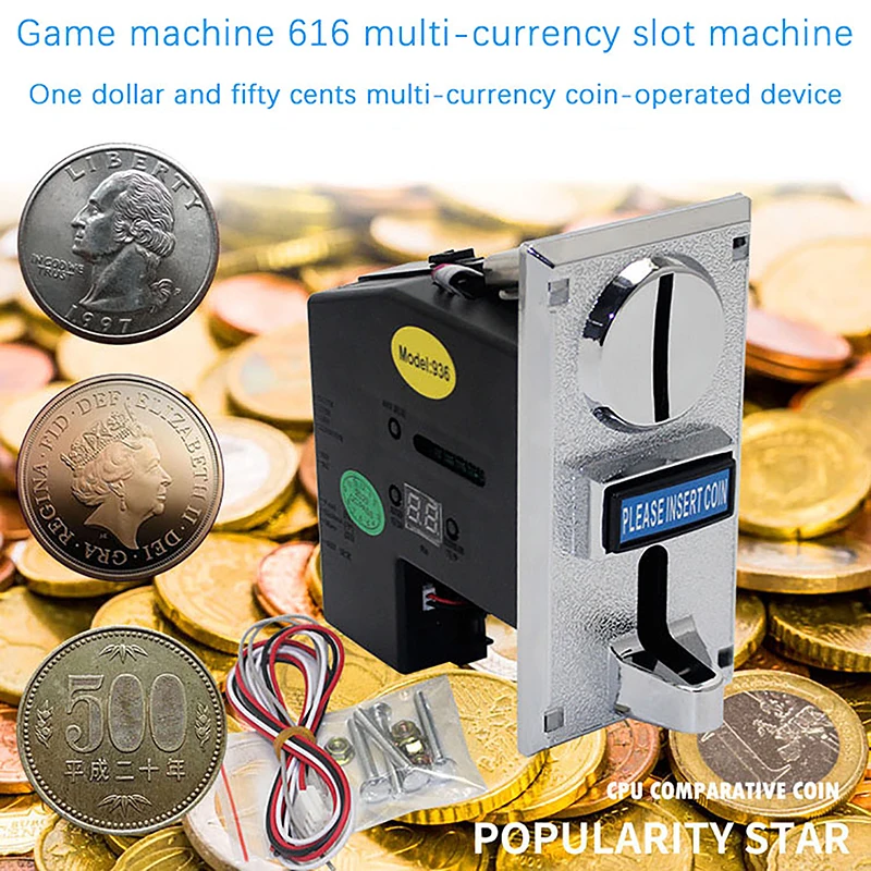 

1Pc 616 Multi Coin Slot Acceptor Electronic Roll Down Coin Acceptor Selector Mechanism Arcade Game Ticket Vending Machine