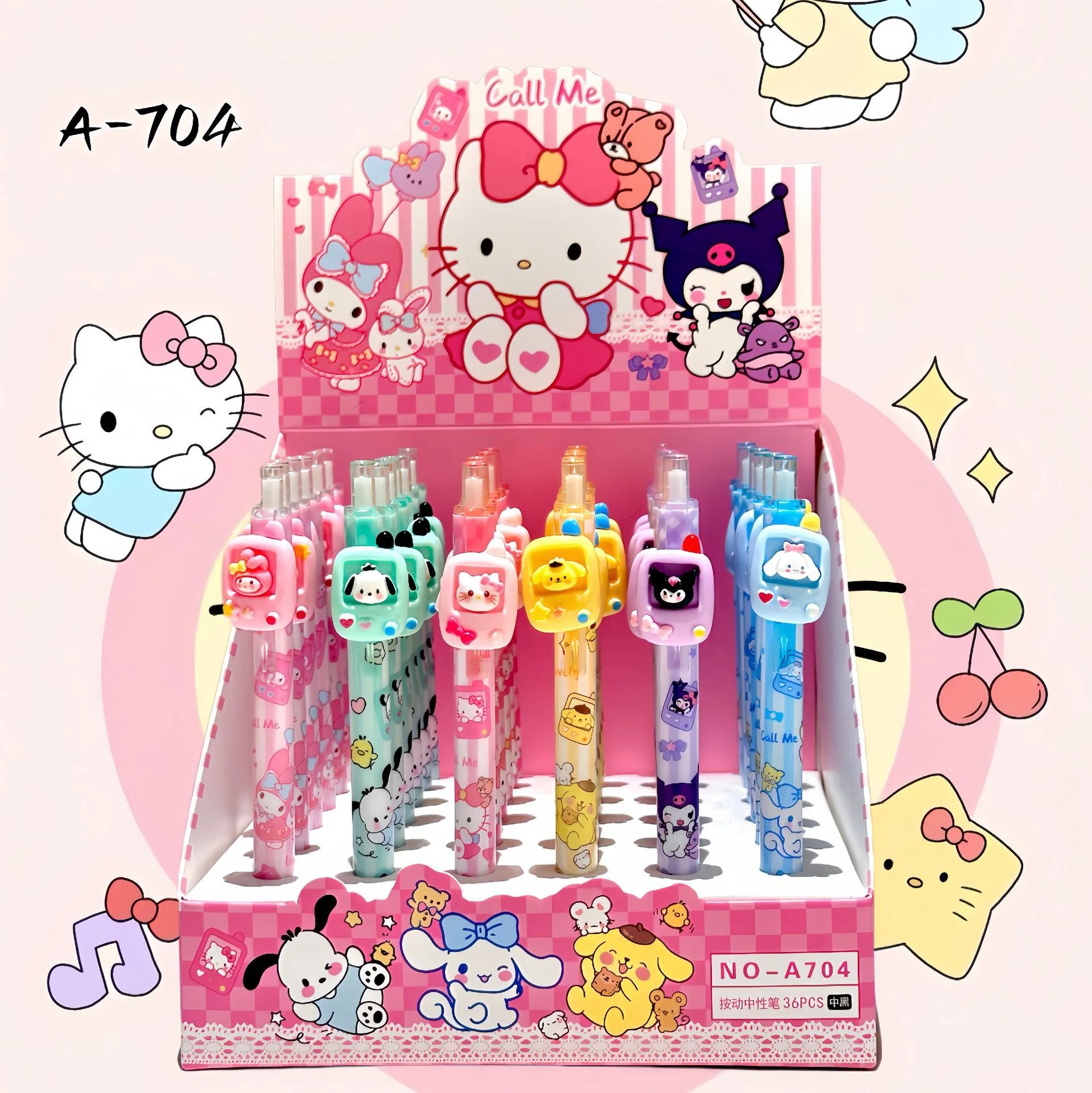 36 Stück Gelstift Capibala Cartoon Harz Kawaii Druckknopf-Kugelschreiber Modellierung 0,5mm Schwarz Preiswert Schüler Schreibwaren Schulbedarf – Detail 2