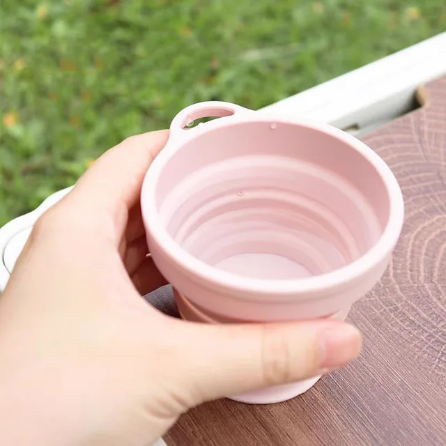 ​​Collapsible Silicone Cup - Portable Foldable Travel Mug for Camping Hiking, BPA-Free Leakproof Water Bottle with Lid 4