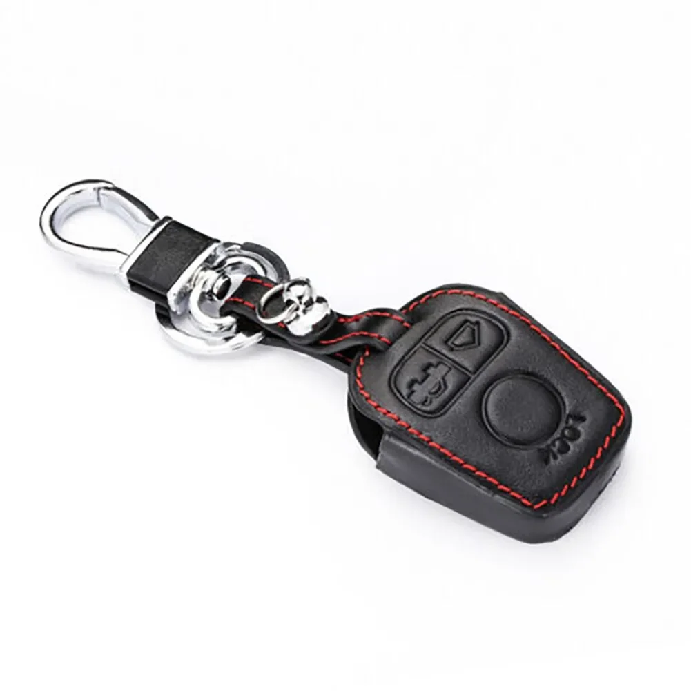 Black Leather Key Chain Cover Case For BMW E34 E36 E38 E39 E46 3 5 7 Add a Touch of Sophistication to your Key