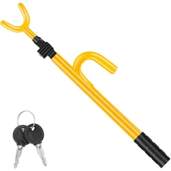 Heavy Duty Universal Car Steering Wheel Anti - Theft Security Lock (YELLOW)