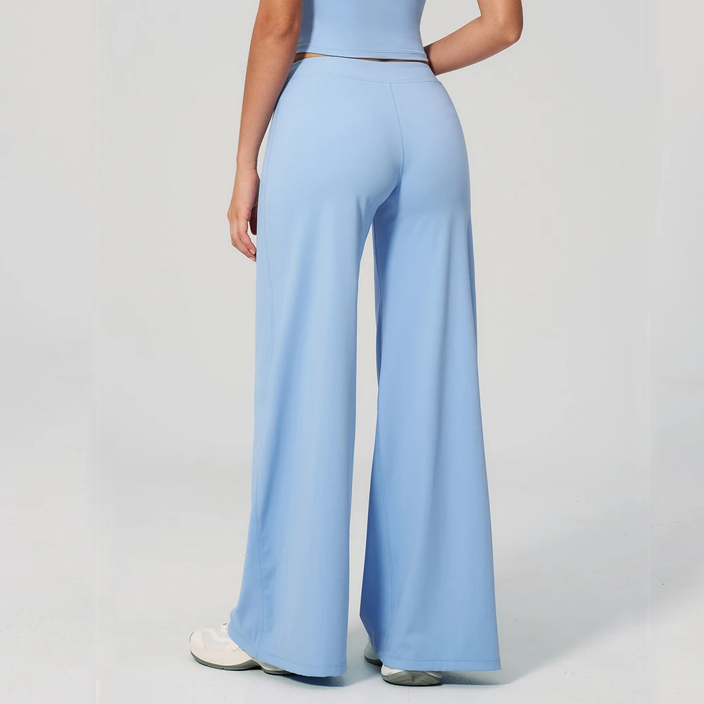 Womens Straight Leg Pants High Waisted Wide Leg Yoga Pants Breathable Loose Baggy Sweatpants for Gym Running Casual Bell-bottoms 1
