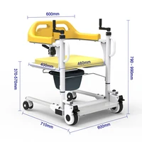 Wholesale Manual Crank Patient Transfer Lifting Chair With Commode For Handicapped Elderly People Other Hospital Furniture 1