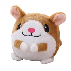 Interactive Plush Dog Toy with USB - Powered Bouncing and Squeaking Features (Hamster)