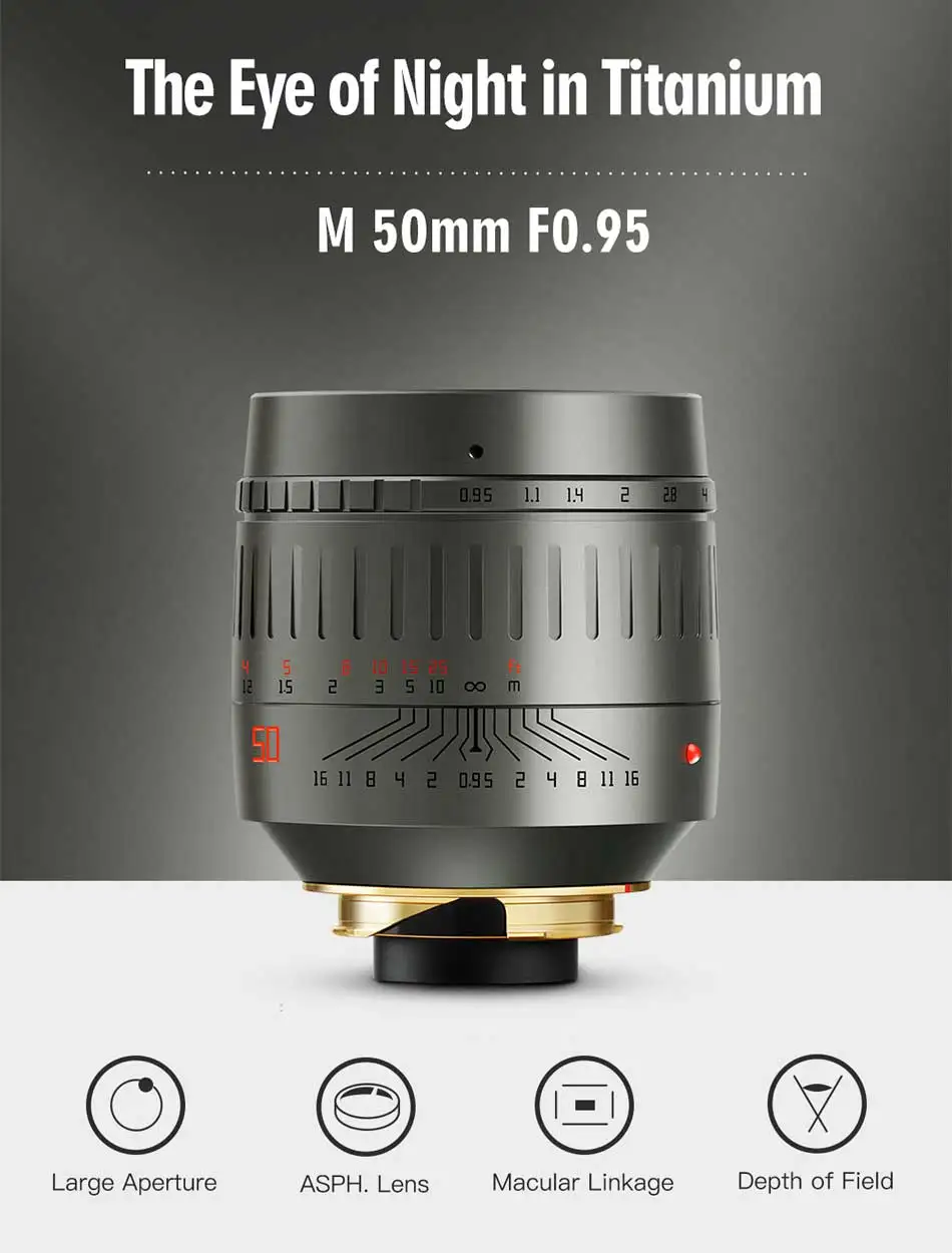 TTArtisan 50mm F0.95 MF Full frame Large Aperture Lens for Leica M