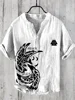 Spring and summer men's and women's shirts independent station casual fish pattern Hawaiian style printed shirts men's tops 6