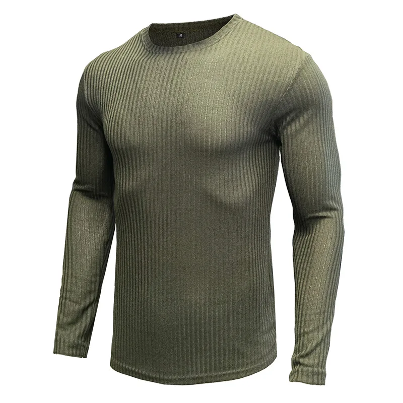 

Autumn New Bottoming Shirt Long-Sleeved Men's T-shirt Men's Top Crew Neck T-shirt Clothes Wholesale GD-WY