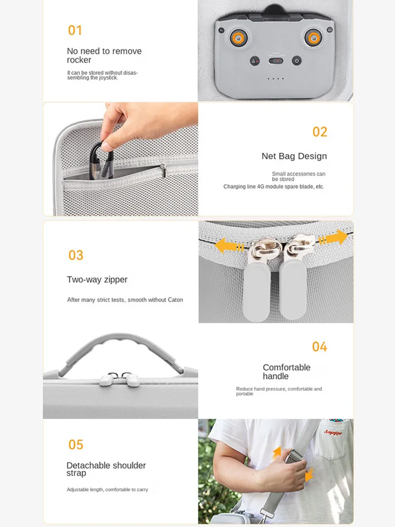 Drone Accessories Drone Storage Bag Drone Storage Case For DJI Flip NEO PU Leather Drop-resistant Hard Shell