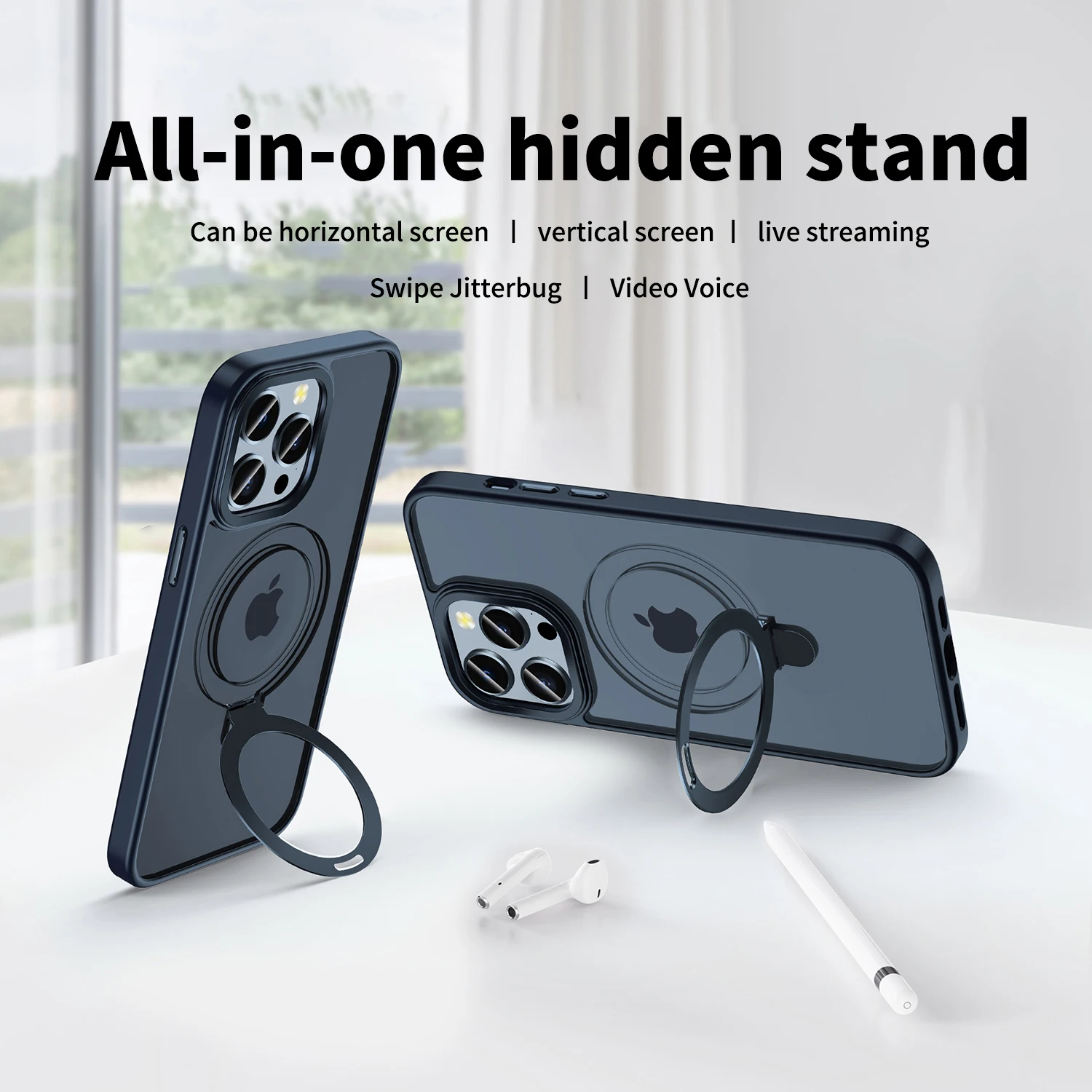 Magnetischer Handy-Ringhalter Mit Blatt-Blumen-Design – MagSafe-kompatibel, Abnehmbarer Ständer