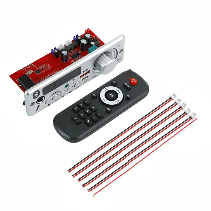 블랙 블루투스 MP3 WAV 디코더 보드 키트, 80W 앰프, 핸즈프리 자동차 오디오 마이크, USB TF FM 라디오 Mp3 플레이어 스피커, DC 12V