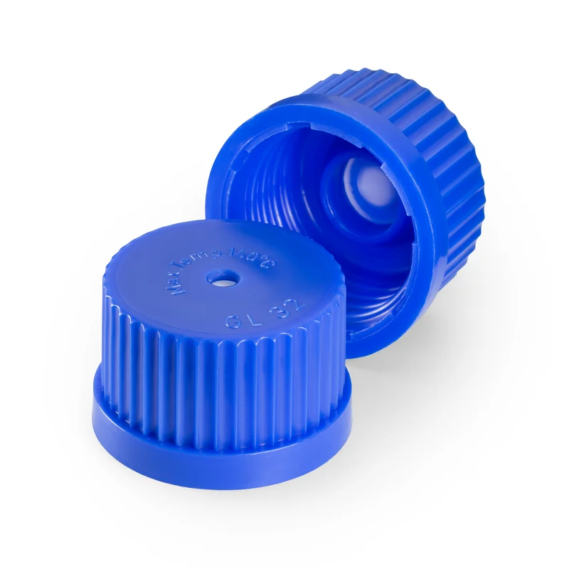 DURAN&reg; Membrane Venting Screw Cap, PP, blue, with welded-in expanded PTFE filter membrane, 29118