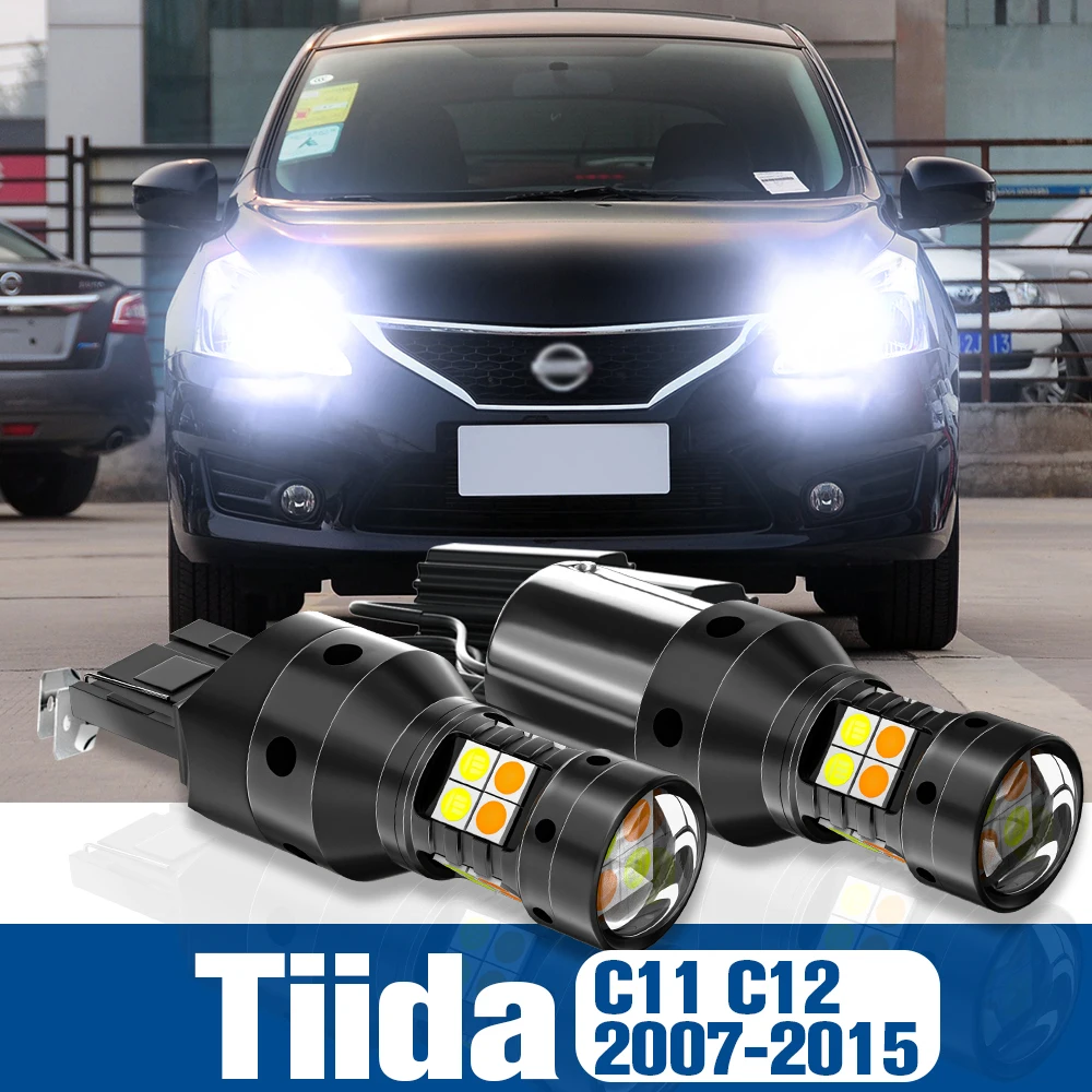 

2x LED Dual Mode Turn Signal+Daytime Running Light DRL Accessories Canbus For Nissan Tiida C11 C12 2007-2015 2009 2010 2011 2012