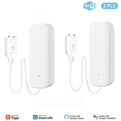 Smart Home Water Leak Detector with WiFi/Zigbee Connectivity and App Alerts (2pcs WiFi)