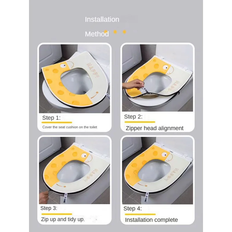 Winter Warm soft toilet seat cover pad home toilet mat pad Four Seasons universal waterproof zipper WC cushion Cape potty case 5