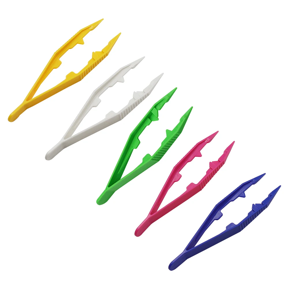 

1PC 11x2.5cm Plastic Clip Children DIY Toy Tweezers Craft Bead Handmade Tool For Kids Plant Insect Study Learning Accessories