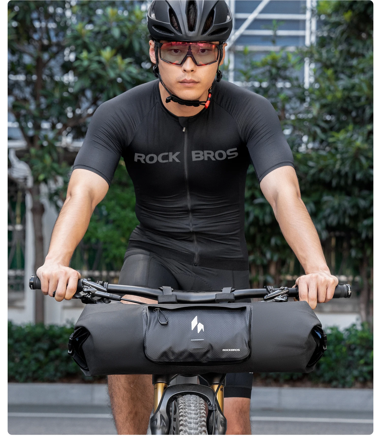 ROCKBROS Radfahren, wasserdichte Fronttasche, 8 l, großes Fassungsvermögen, Rennrad-Lenkertasche, tragbare Aufbewahrung, erweiterbare Kapazität, Fahrradtasche – Detail 18