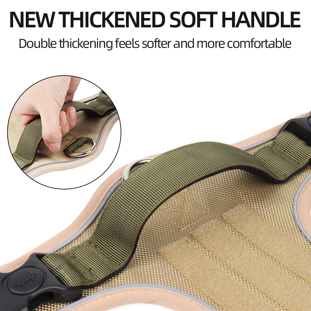 Reflective Adjustable Dog Harness for Medium Large Dog Labrador Army Oxford Cloth Training Vest Walk Comfortable Durable