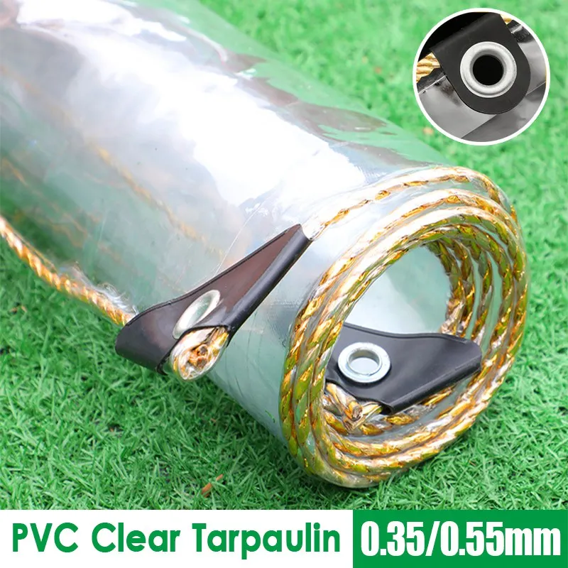 0,35 & 0,55mm PVC Regendichtes Tuch Verdickte Klare Plane Im Freien Wasserdichte Segel Garten Markise Haustier haus Transparente Regenschutz – Detail 5