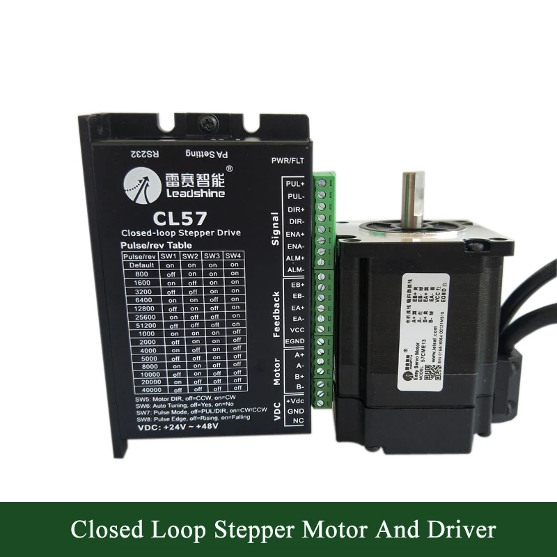 

Leadshine 2-Phase Hybrid Closed Loop Stepper Motor And Driver CL57 + 57CME13 With 3M Cable