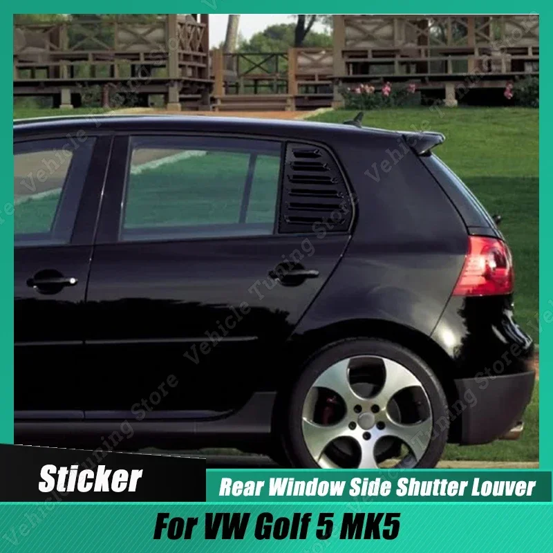Car Lunotto Laterale Vent Shutter Louver Cover Sticker Body Kit Tuning Accessori Per Vw Golf 5 Mk5 Nero Lucido/Carbon Look Abs