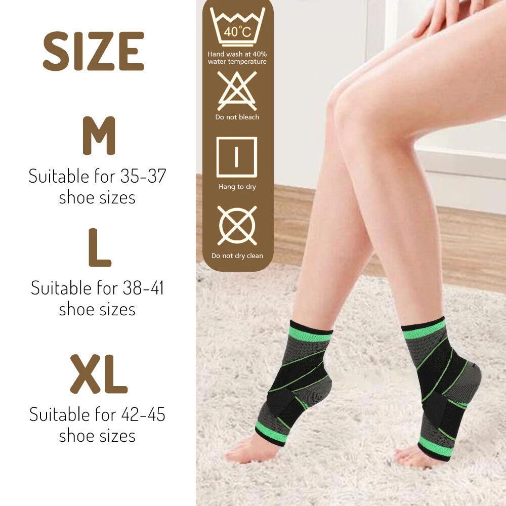 발목 버팀대 지지대 압박 슬리브 발바닥 안정기, 통증 완화 발 랩 나일론 스트랩 벨트, 발목 보호대 탄성 붕대 