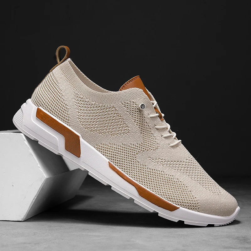 Men's Casual Breathable and Comfortable Mesh Running Shoes, Casual Sports Style, Solid Color, Pvc Sole Slip-On Low-Top Sports Shoes, Suitable for Spring/Summer Outdoor Activities