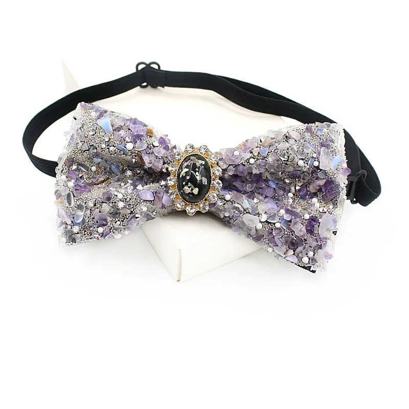 Shining Crystal Bow Tie Pearl Butterfly Banquet Necktie Mens Groom Wedding Party Bowknot Necktie Shirt Collar Accessories