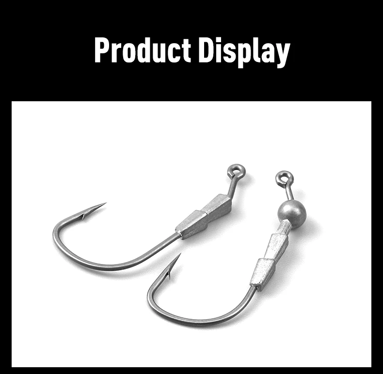 Kingdom Fishing Micro Lead Head Hooks 0,6g 1g 1,3g Hochkarbon-Stahl Jigkopfhaken für Bass- und Forellenangeln Angelzubehör Haken – Detail 9